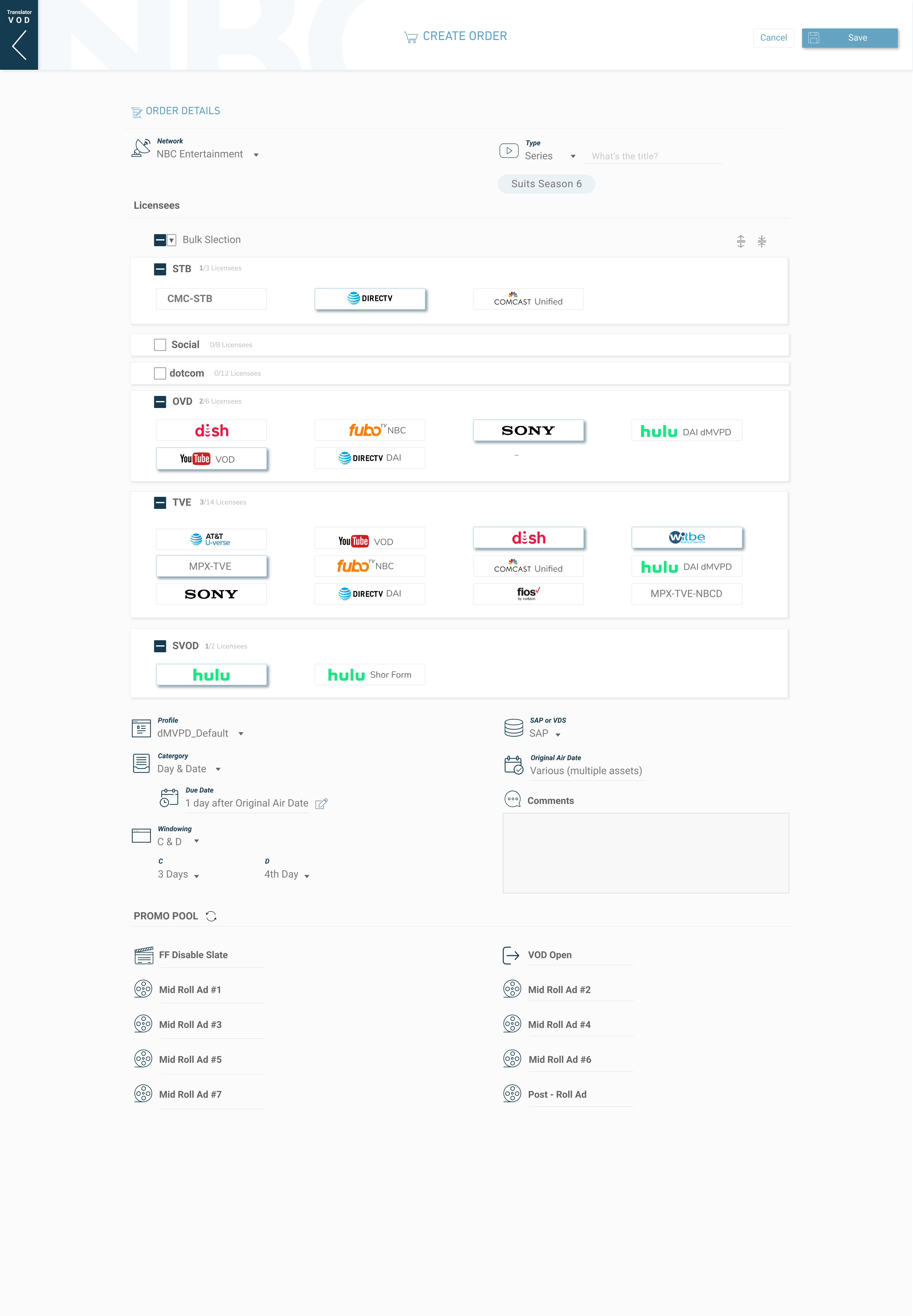 Business Group create order